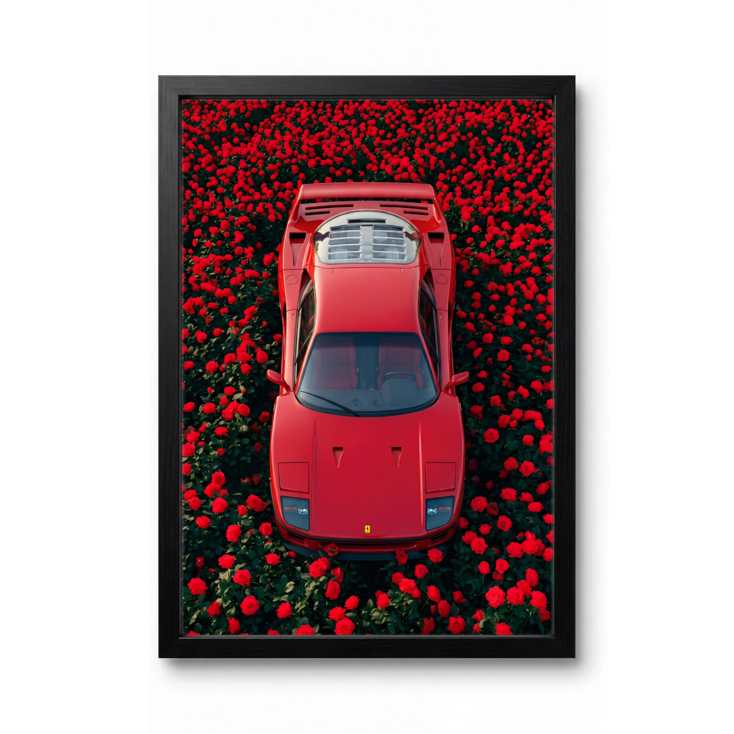 Ferrari F40 - в поле от червени рози