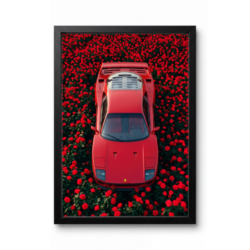 Ferrari F40 - в поле от червени рози
